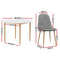 5-Piece Dining Set – White Table with Grey Chairs