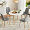 5-Piece Dining Set – White Table with Grey Chairs