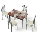 Dining Table and Chairs Set of 5 Compact Kitchen Furniture Upholstered