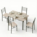 Dining Table and Chairs Set of 5 Compact Kitchen Furniture Modern Oak