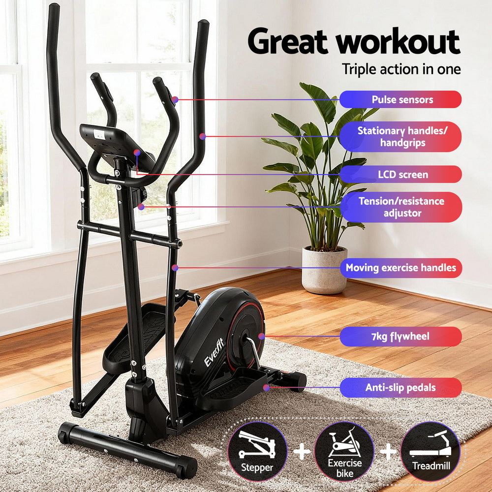 Elite Elliptical Cross Trainer – Black & Red