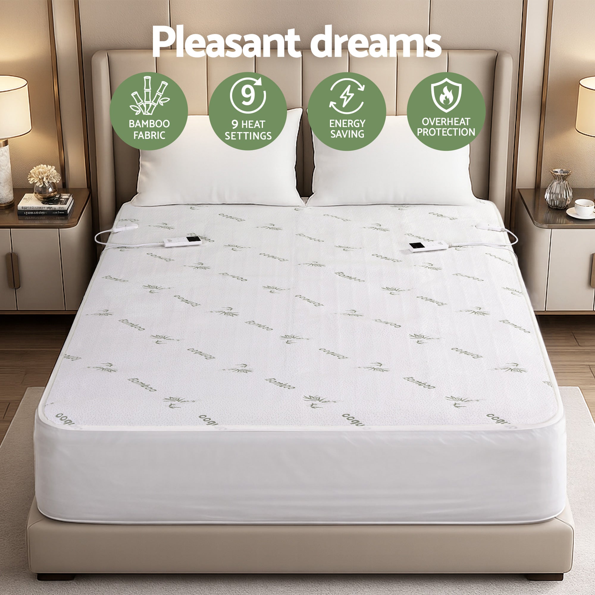 Bamboo Electric Blanket – White – Double
