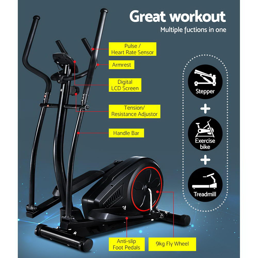 Cortez Elliptical Cross Trainer – Black – 33 cm Stride
