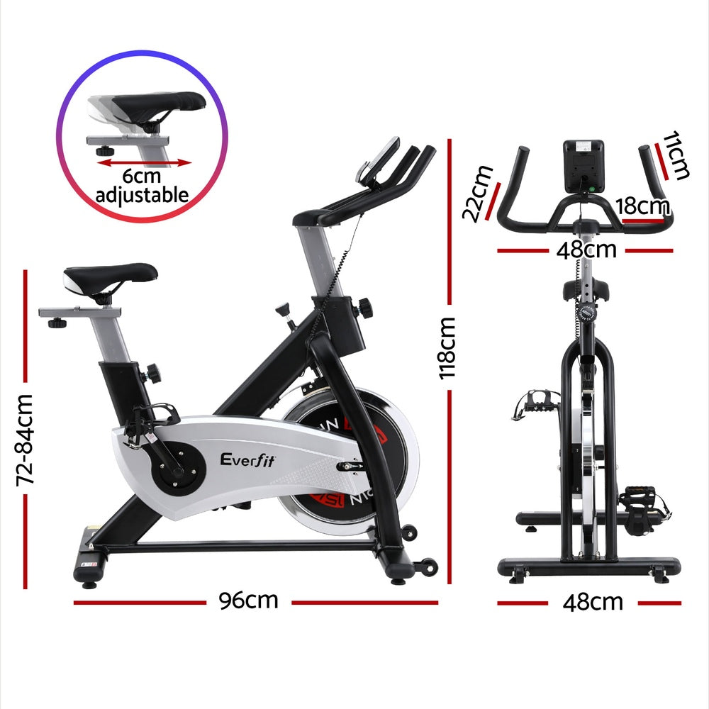 Arlo Flywheel Spin Exercise Bike – Silver – 15kg