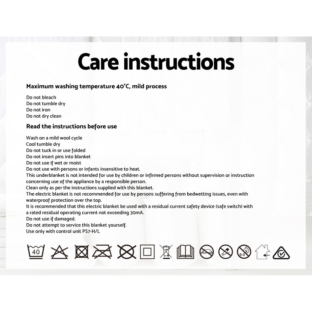 Cove Electric Blanket – White – Queen