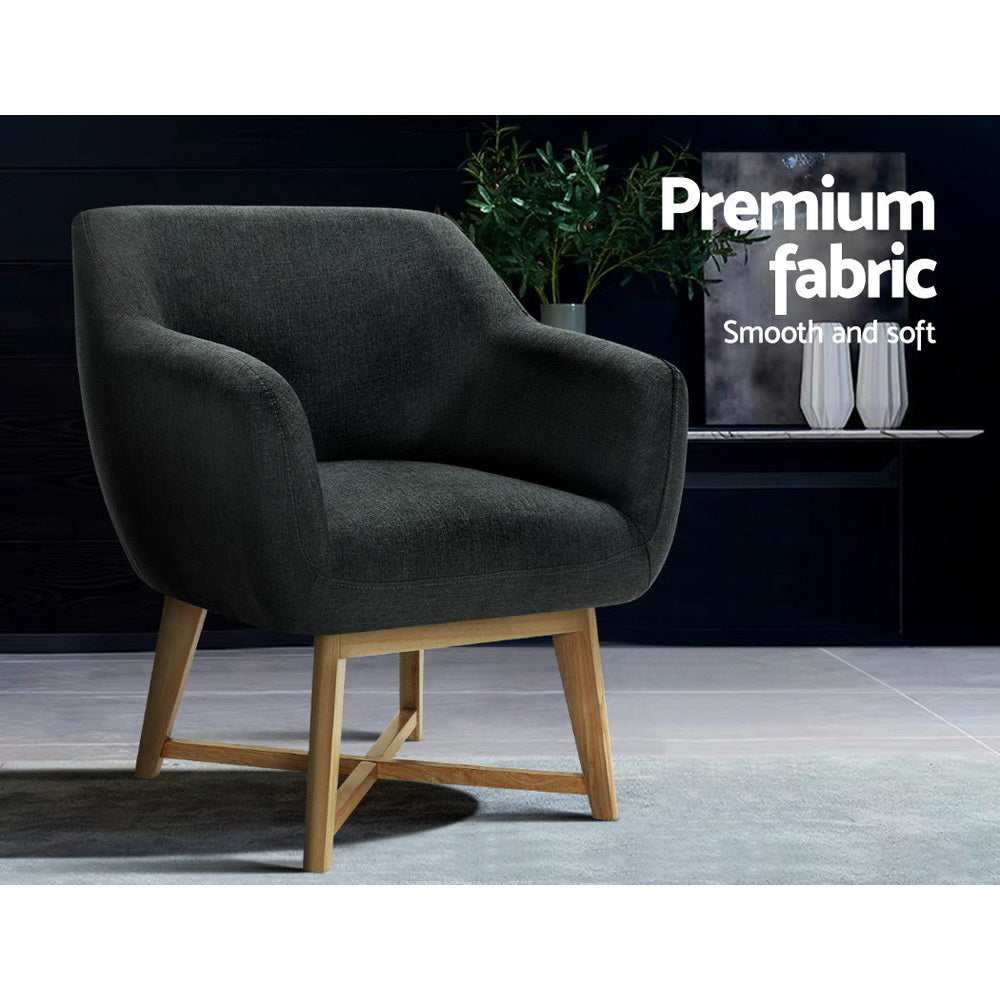 Callan Tub Accent Chair – Grey / Charcoal