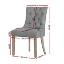 4 x Linen Dining Chairs – French Provincial Grey