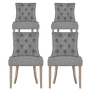 4 x Linen Dining Chairs – French Provincial Grey