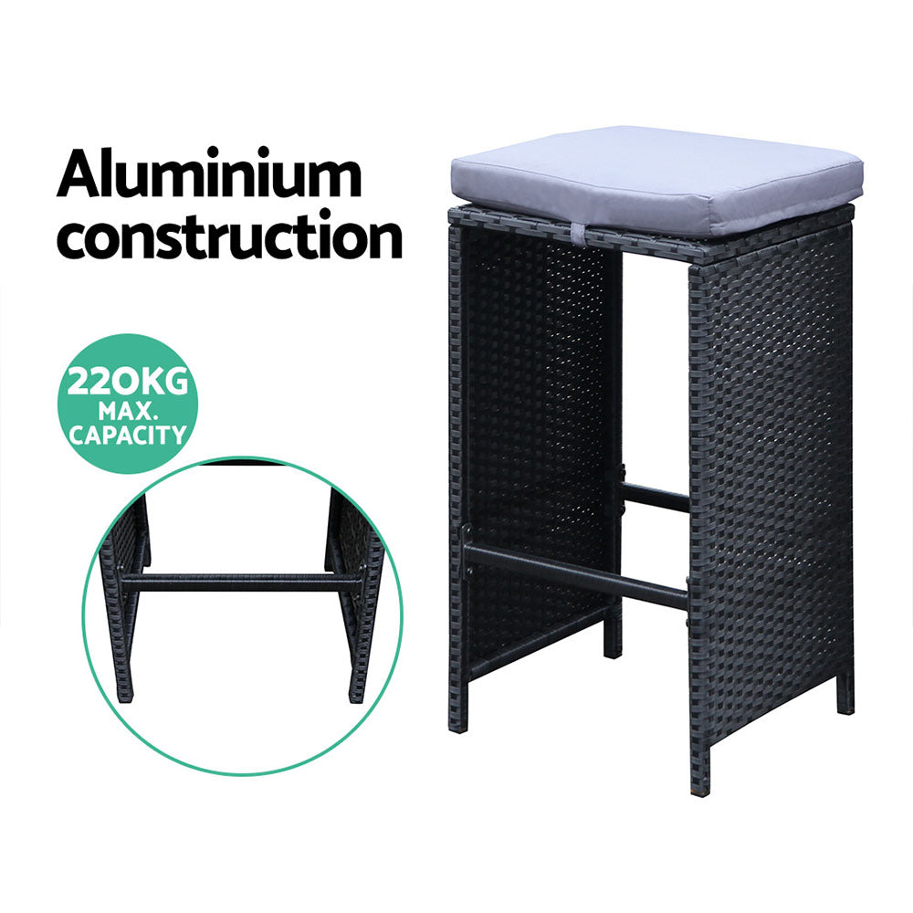 Nova Outdoor Bar Set – Black – 7 Piece