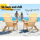 Wooden Adirondack Outdoor Chair - Natural