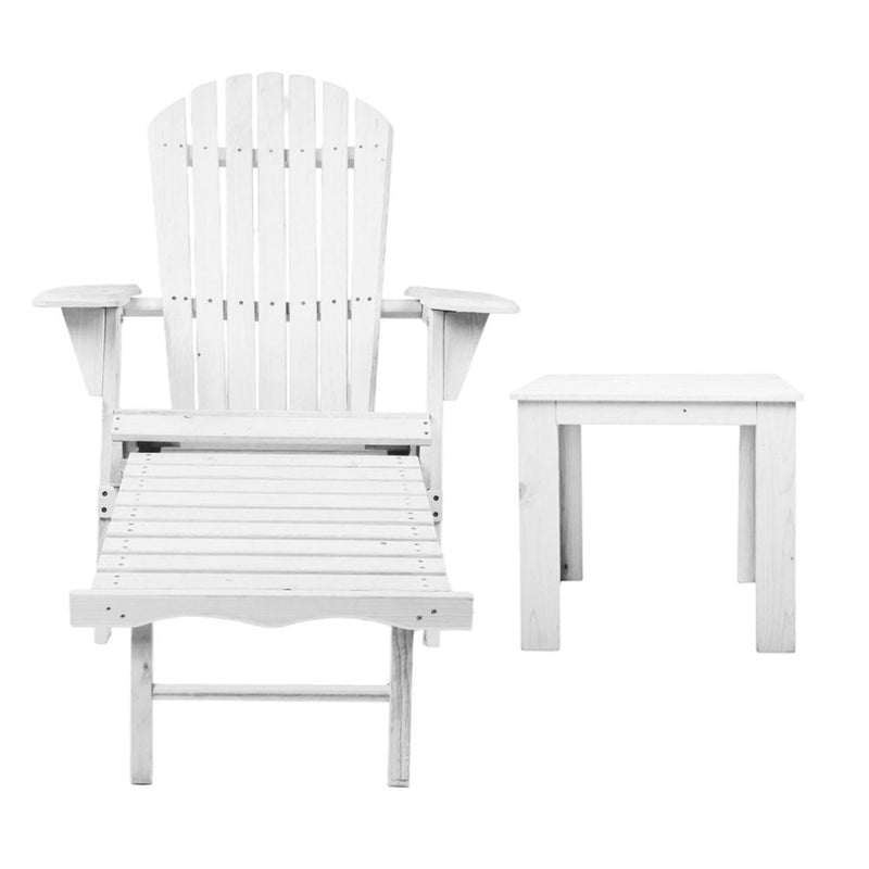 3 PC - Outdoor Table and Chairs - White