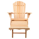 Wooden Adirondack Outdoor Sun Lounge - Natural Color