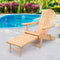 Wooden Adirondack Outdoor Sun Lounge - Natural Color