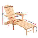 2 PC Adirondack Outdoor Chairs - Natural