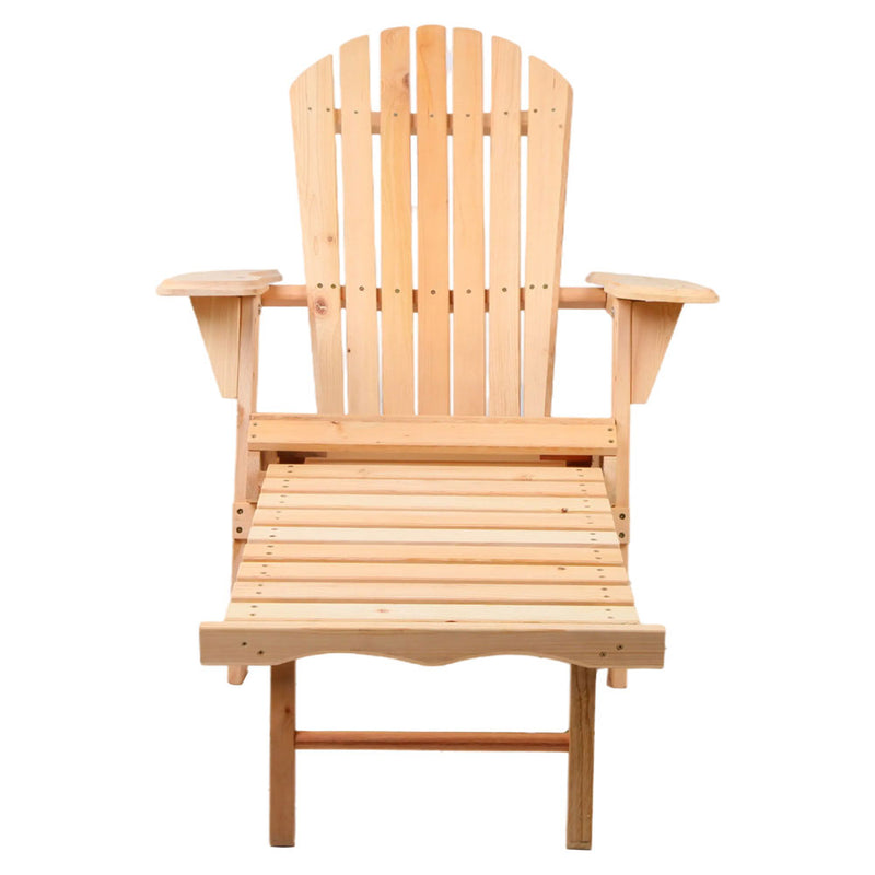 2 PC Adirondack Outdoor Chairs - Natural