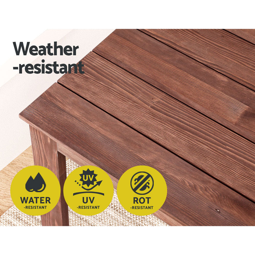 Coastal Wooden Side Table – Brown – 41 cm