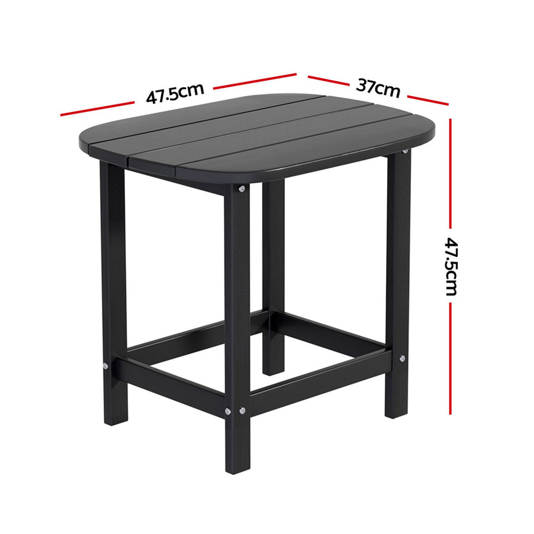 Coastal Outdoor Coffee Table – Black – HDPE