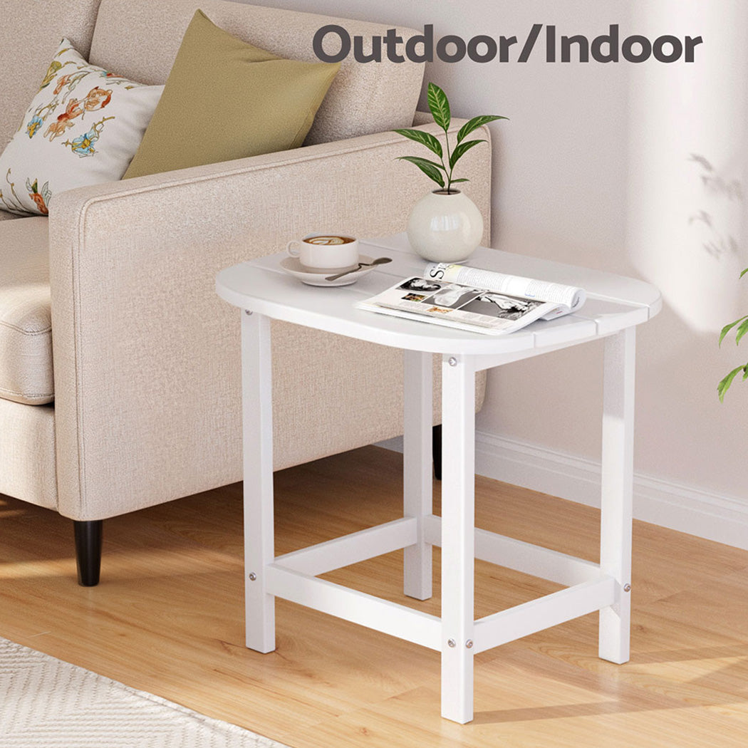 Marine Outdoor Side Table – White – HDPE
