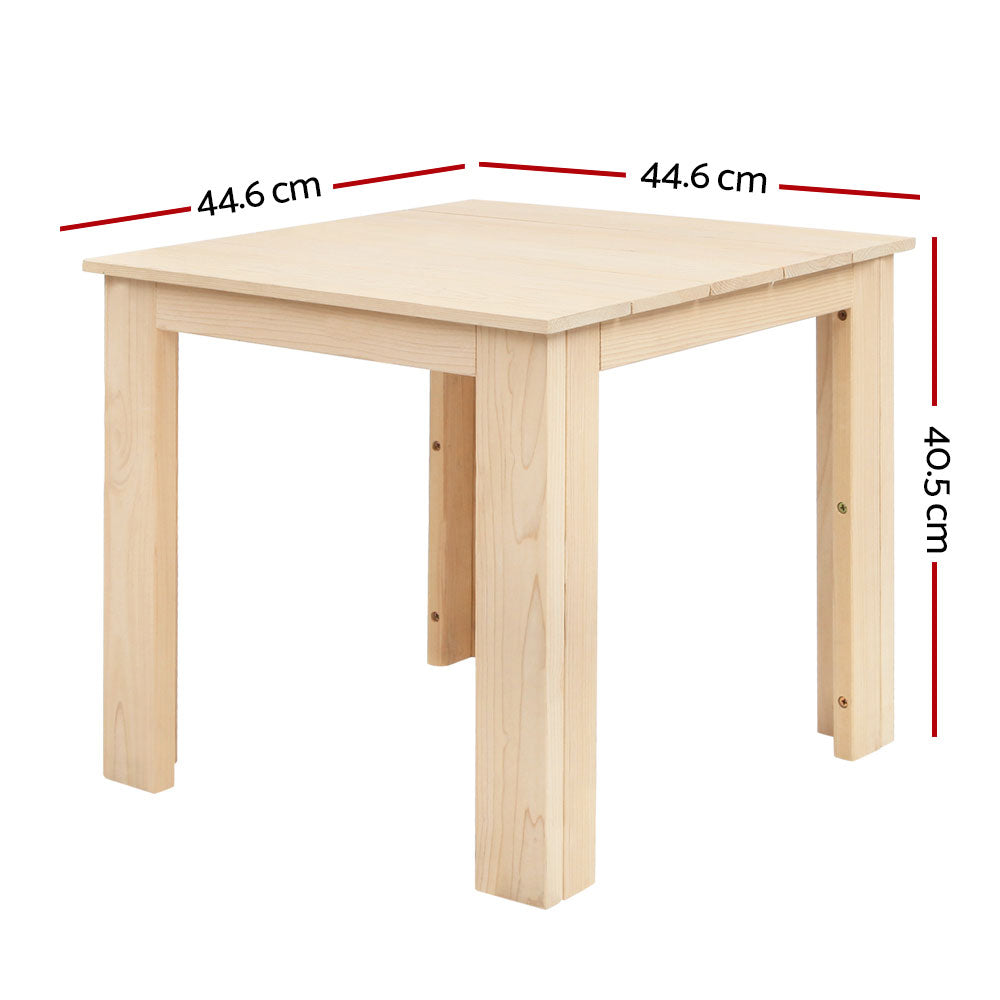 Coastal Wooden Side Table – Natural – 40 cm