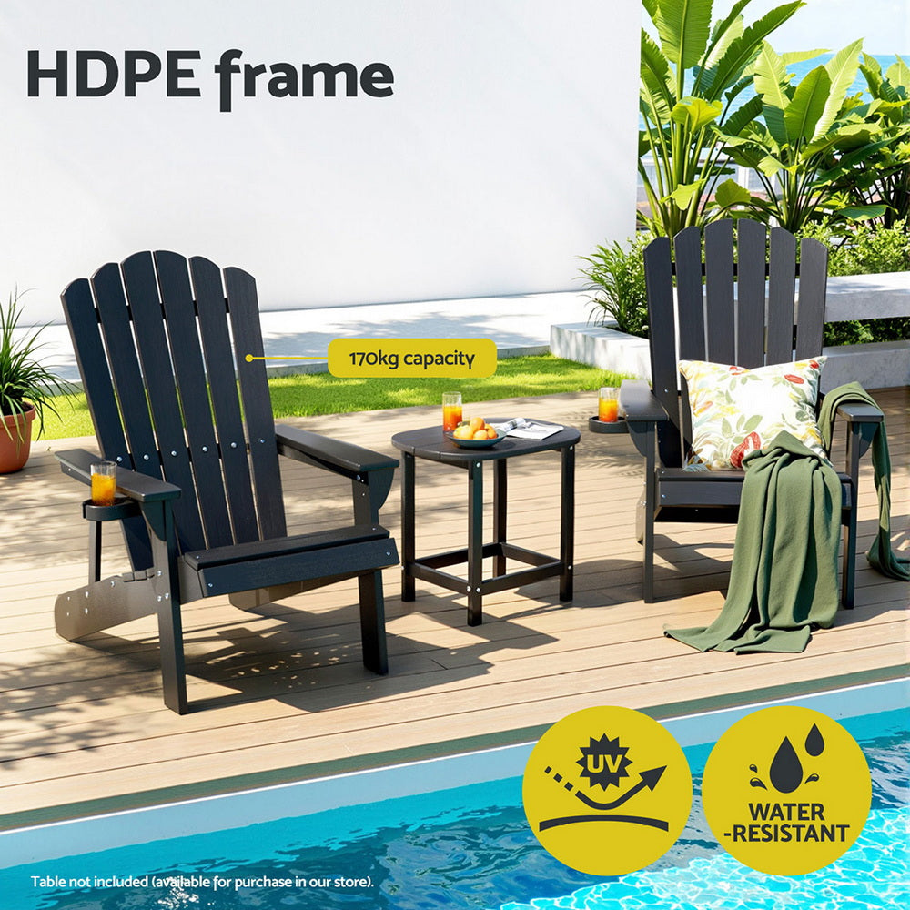 Marina Adirondack Chair – Black – HDPE
