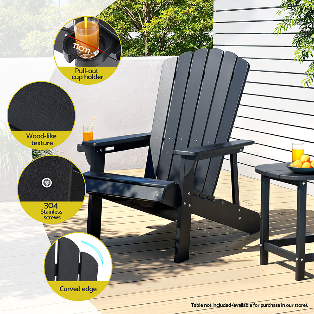 Marina Adirondack Chair – Black – HDPE