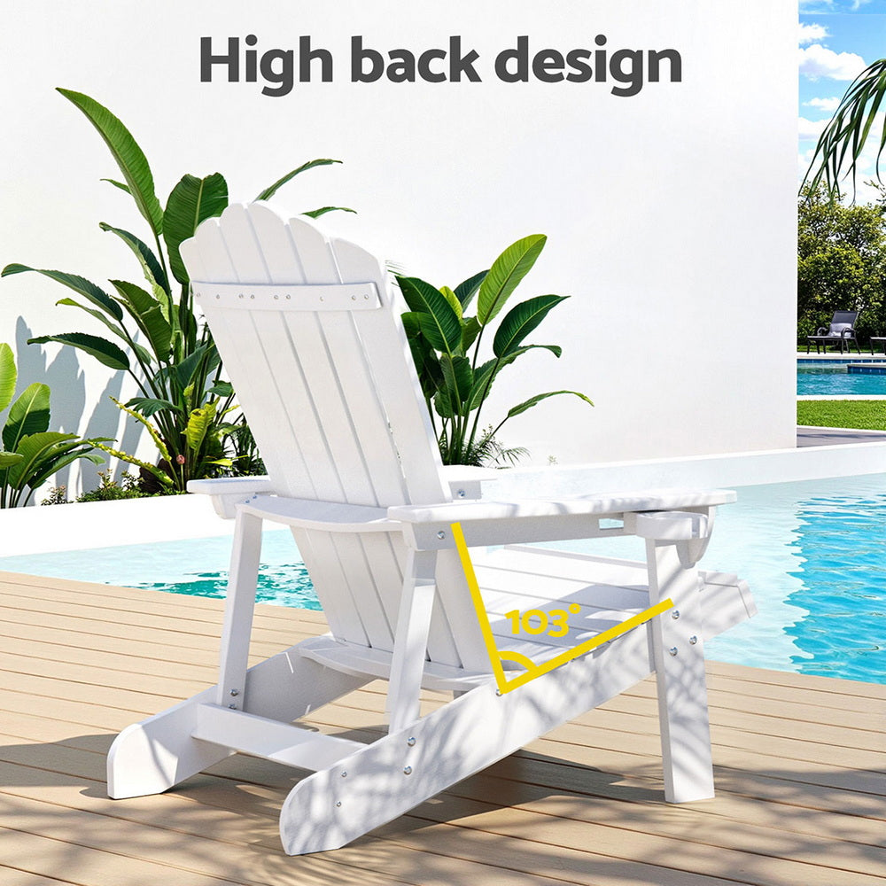 Shoreline Adirondack Chair – White – HDPE