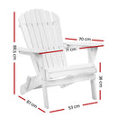 Outdoor Foldable Wooden Beach Chair - White