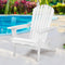 Outdoor Foldable Wooden Beach Chair - White