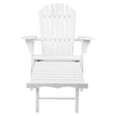 Outdoor Foldable Wooden Sun Lounge - White