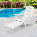 Outdoor Foldable Wooden Sun Lounge - White