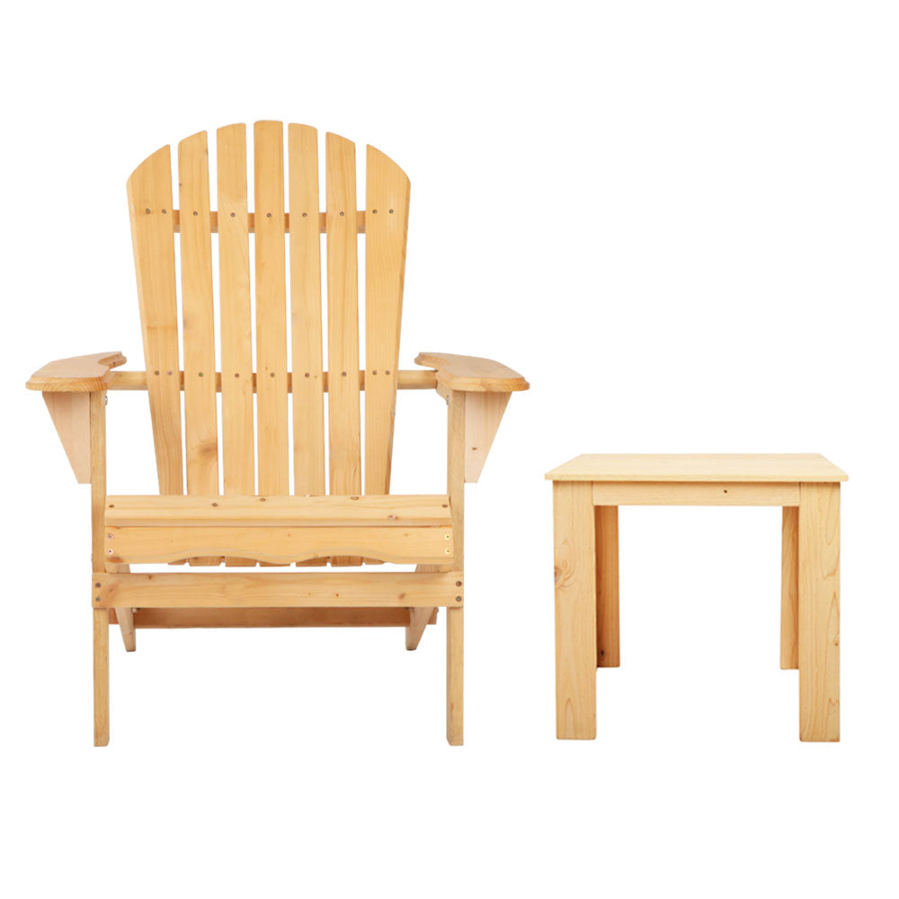 Cove Adirondack Outdoor Set – Natural – 3 Piece
