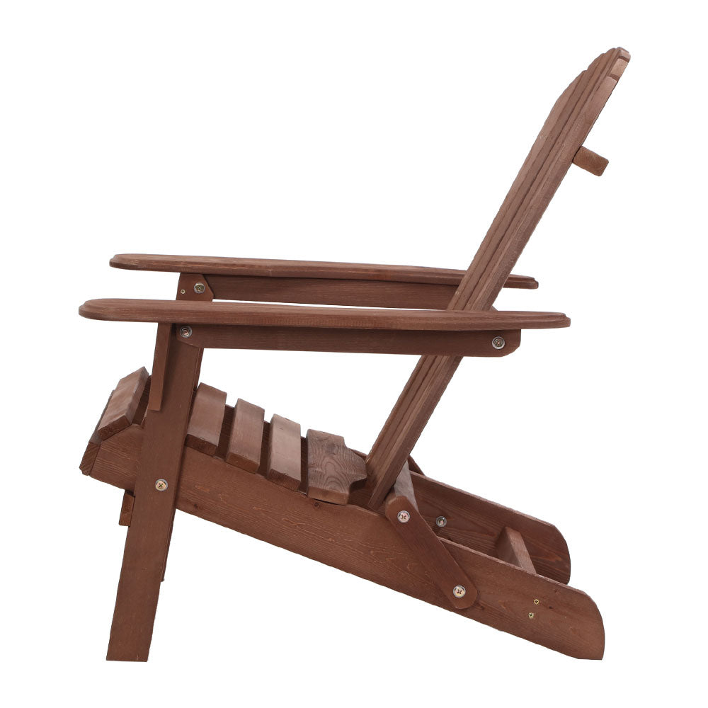 Hadley 3-Piece Adirondack Set – Brown – Wooden