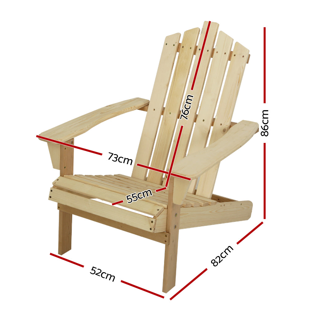 Nara Adirondack Chair – Brown / Wood – Single