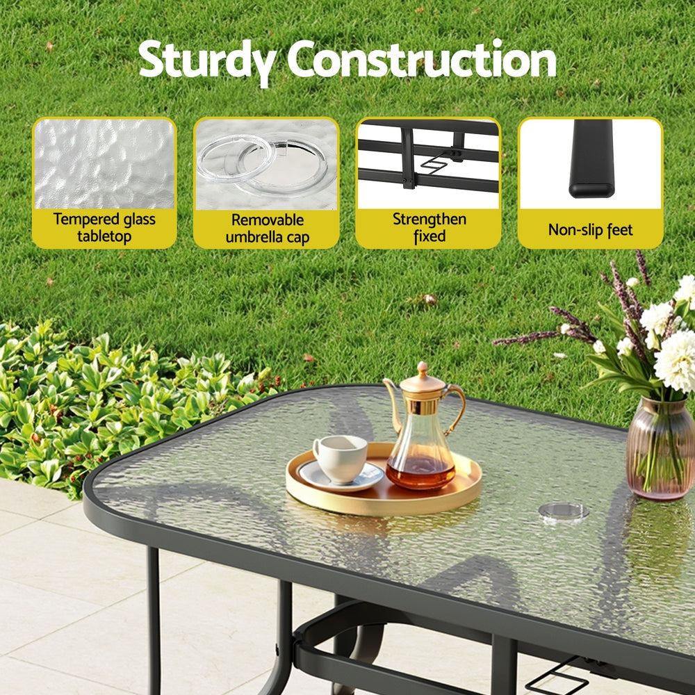 Linden Outdoor Dining Set – Grey – 7 Piece