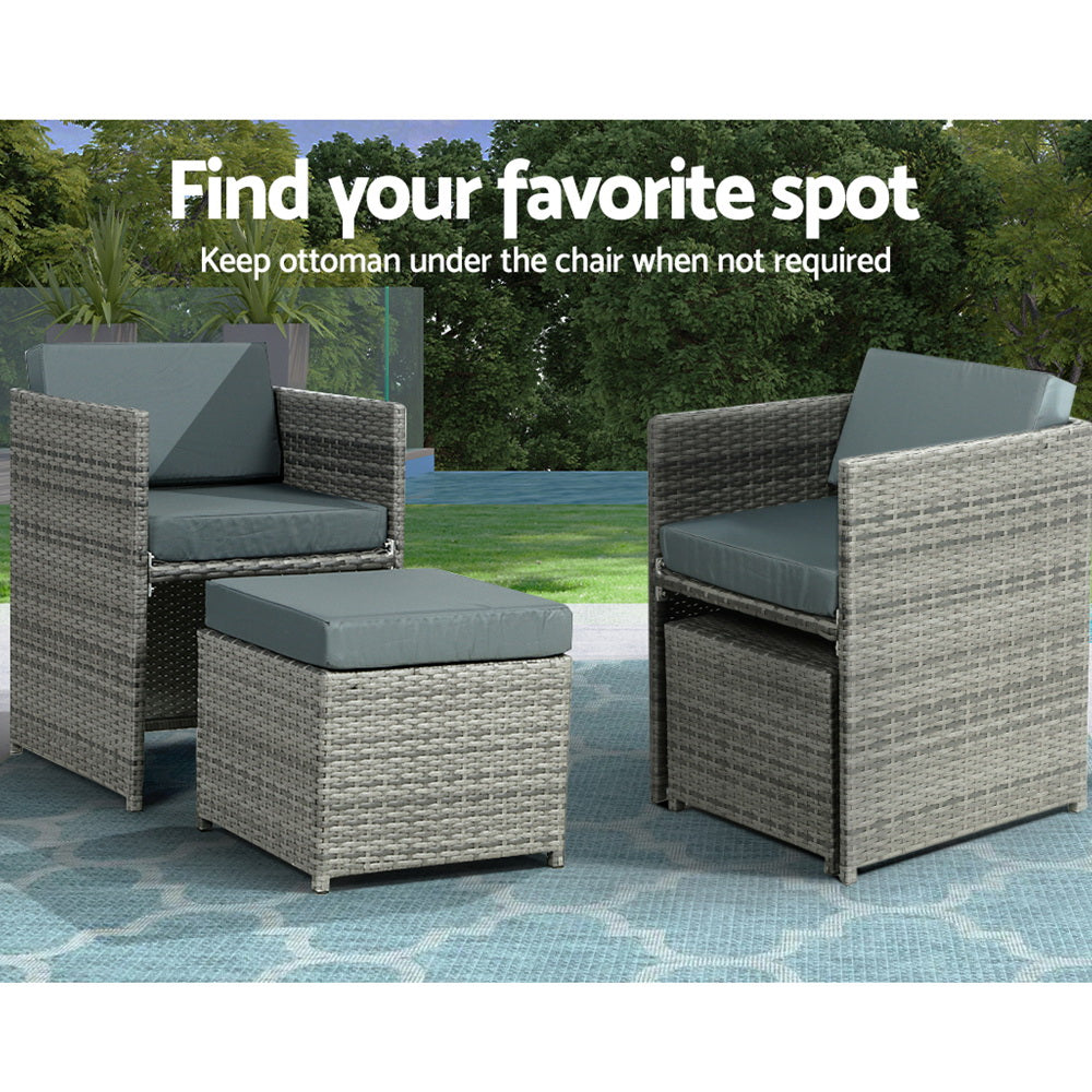 Meridian Outdoor Dining Set – Grey – 13 Piece