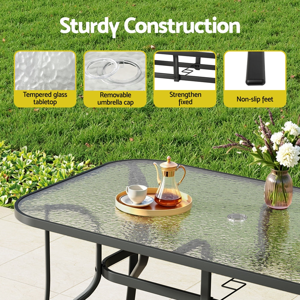 Meridian Outdoor Dining Set – Black – 5 Piece