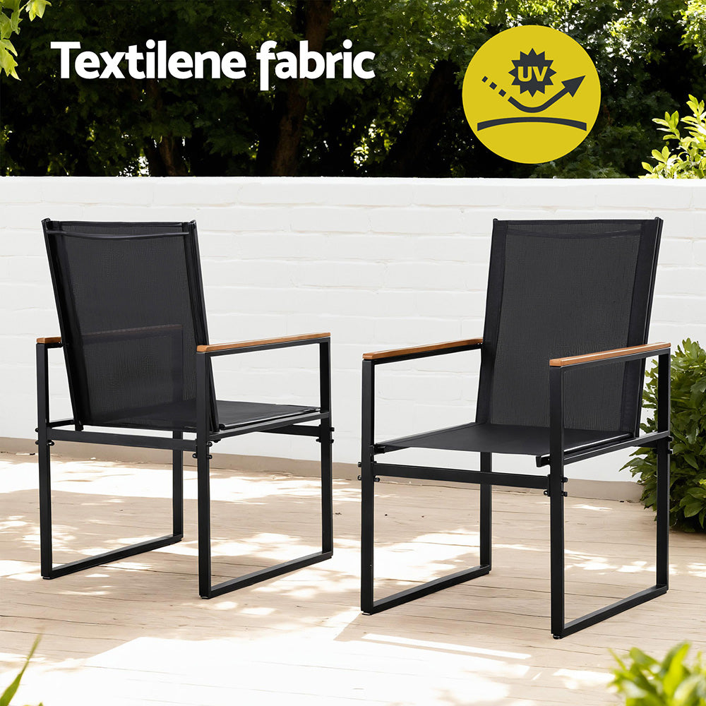 Keston Outdoor Dining Set – Black – 5 Piece