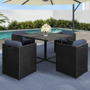 5 Piece Outdoor Wicker Dining Set - Black