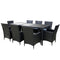 9 Piece Outdoor Wicker Dining - Black