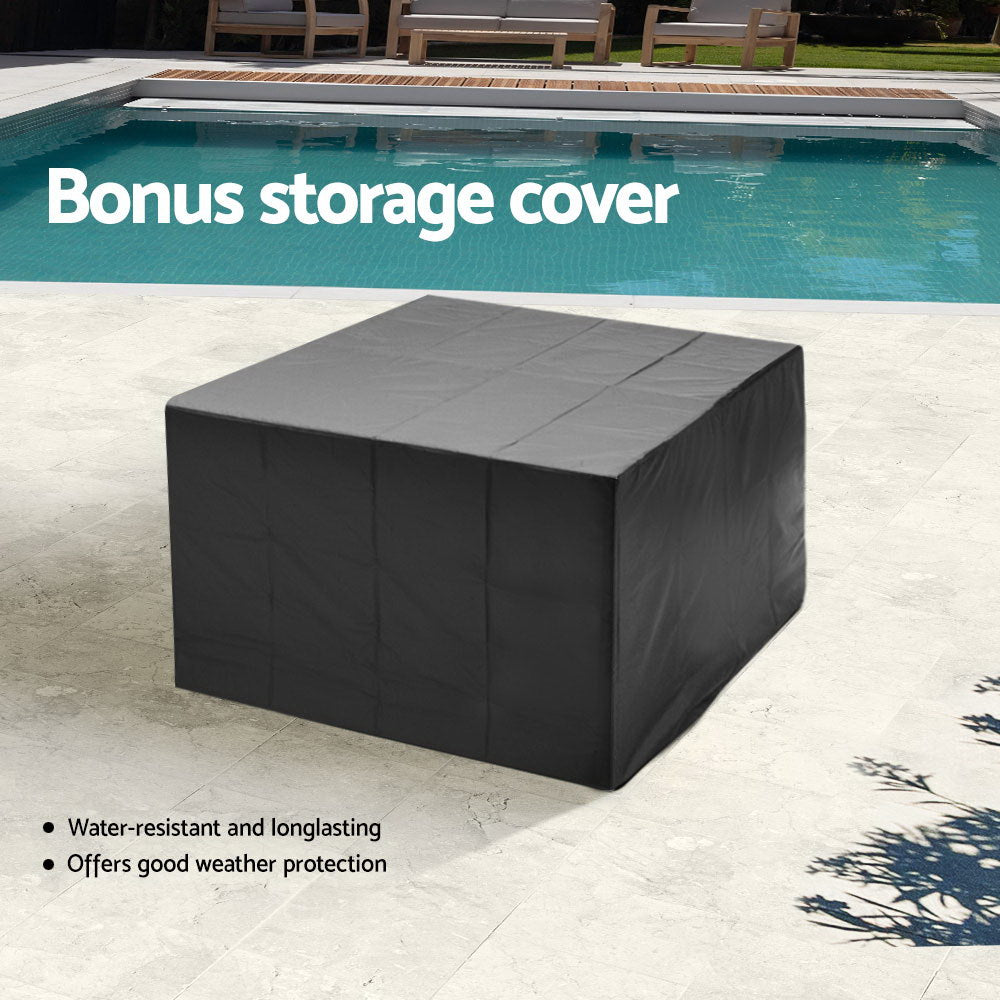 Serano Outdoor Dining Set – Grey – 9 Piece