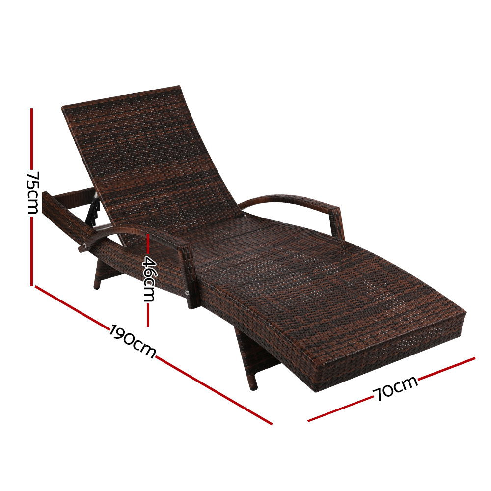 Marina Sun Lounger – Brown – Single