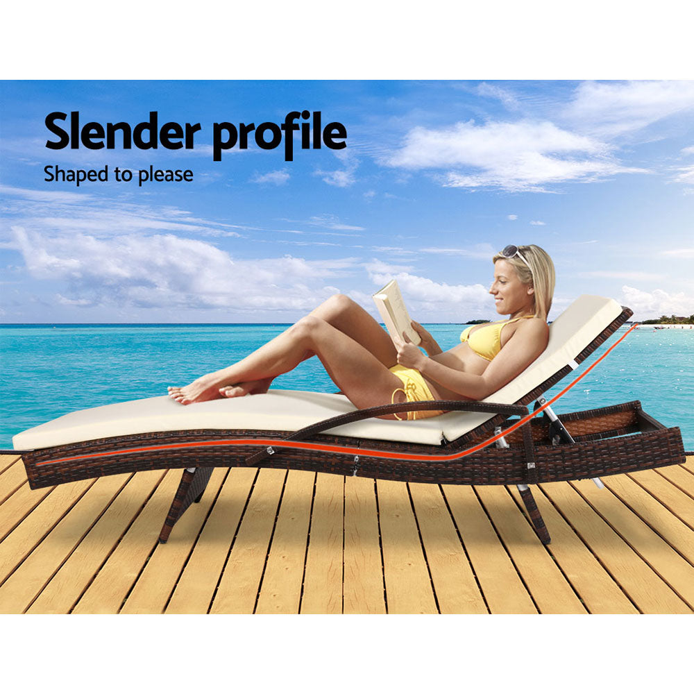 Marina Sun Lounger – Brown – Single