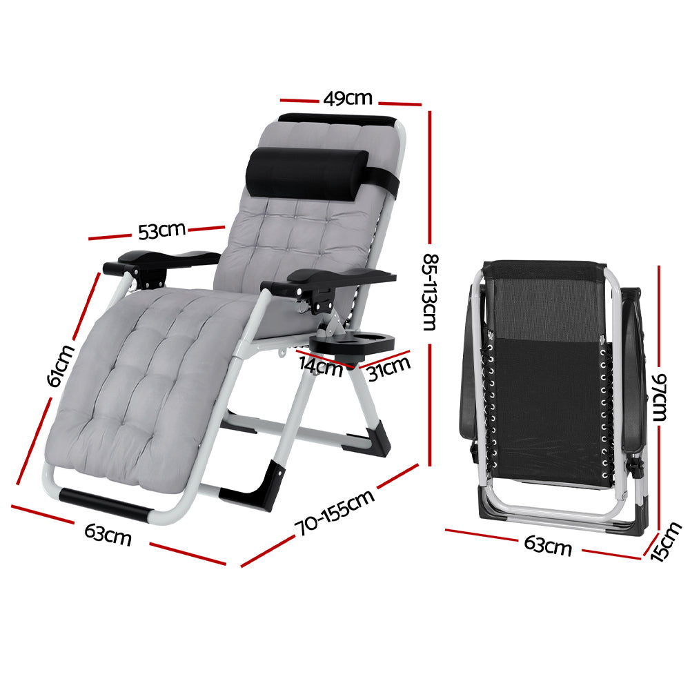 Apollo Zero Gravity Sun Lounger – Black – Folding