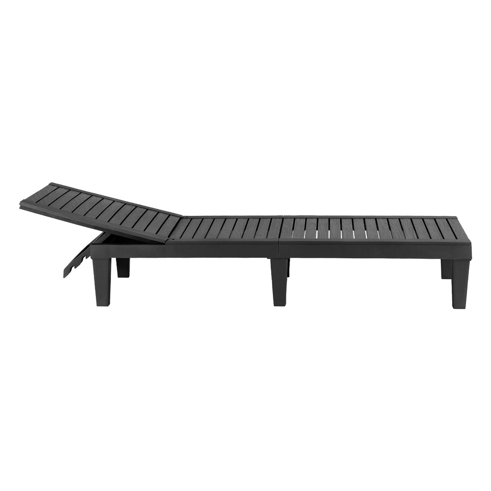 Siena Adjustable Recliner Sun Lounger – Black – 190 cm