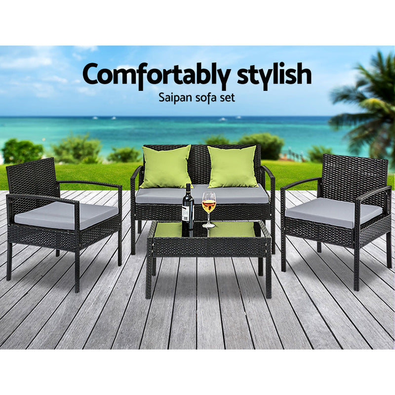 Outdoor Wicker Sofa Set