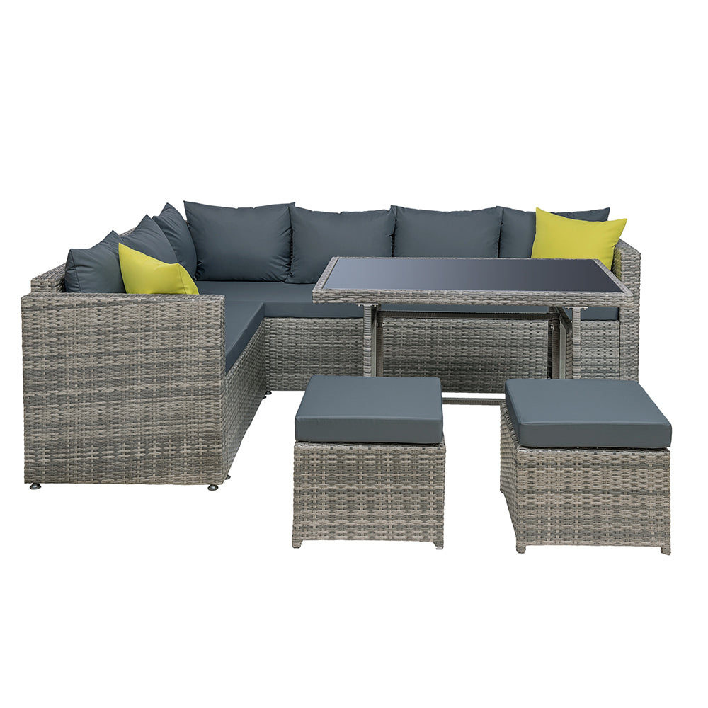 Hudson Modular Outdoor Dining Set – Mixed Grey – Set of 4