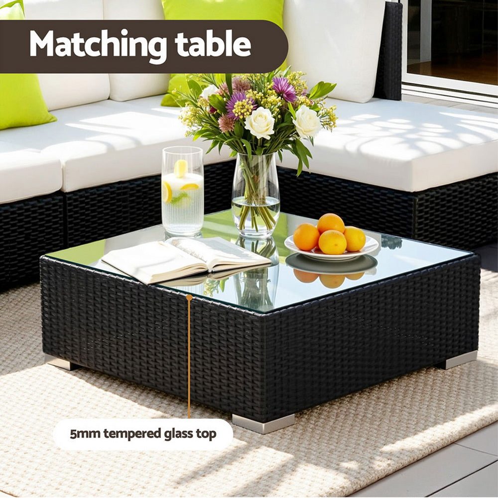 Cove Outdoor Sofa Set – Black – 10 Piece