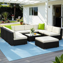 Cove 10 - Piece Outdoor Sofa Set Wicker Couch Lounge Setting Cover