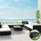 12 PC Outdoor Wicker Sofa Set with Storage Cover