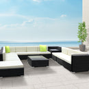 12 PC Outdoor Wicker Sofa Set - Grey